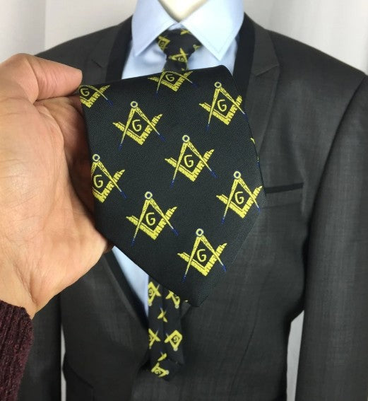 Masonic Regalia Craft Masons Silk Tie with Square Compass & G Lodge Gift