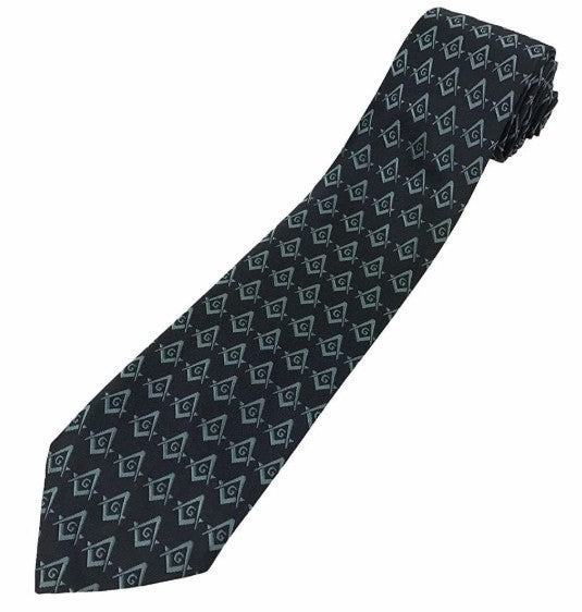 Masonic Regalia Craft Masons Silk Tie with Square Compass & G