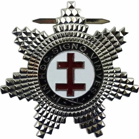 Masonic Knights Templar Preceptors Silver Plated Breast Star Jewel