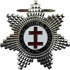 Masonic Knights Templar Preceptors Silver Plated Breast Star Jewel