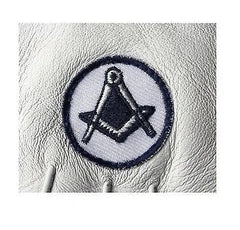 Masonic White Soft Leather Gloves With Square and compass