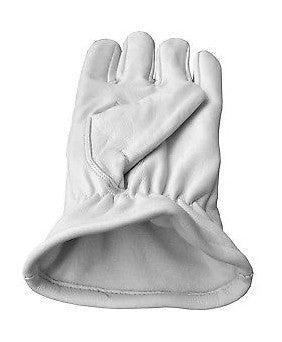 Masonic White Soft Leather Gloves With Square and compass