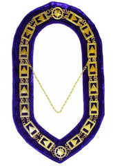 33rd Degree - Scottish Rite Chain Collar - Gold/Silver on Purple + Free Case