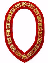 Cryptic Mason - Royal & Select Chain Collar - Gold/Silver On Red + Free Case