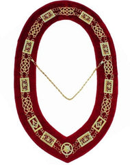 Grand Lodge - Chain Collar - GolGrand Lodge - Chain Collar - Gold/Silver on Red + Free Cased/Silver on Red + Free Case