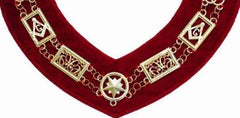 Grand Lodge - Chain Collar - GolGrand Lodge - Chain Collar - Gold/Silver on Red + Free Cased/Silver on Red + Free Case