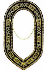 Grand Lodge - Chain Collar with Rhinestones - Gold/Silver on Purple Velvet