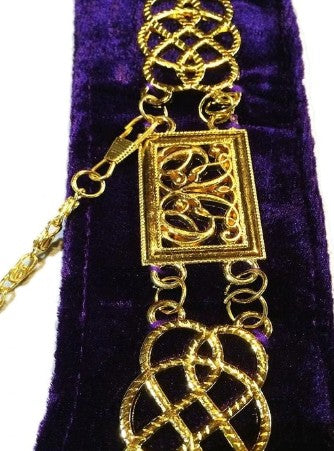 Grand Lodge - Chain Collar - Gold/Silver on Purple + Free Case