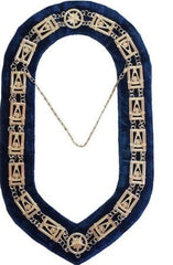 Past Master chain Collar - Gold/Silver on Blue + Free Case