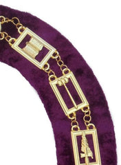 OES - Regalia Chain Collar - Gold/Silver on Purple + Free Case