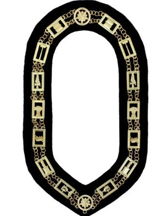 OES - Regalia Chain Collar - Gold/Silver on Black + Free Case