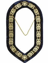 Past Master Square chain Collar - Gold/Silver on Blue + Free Case