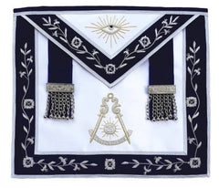 Masonic Past Master Bullion Apron Blue Hand Embroidered