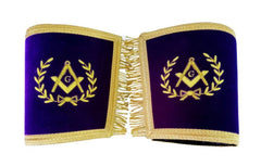 Masonic Gauntlets Cuffs - Master Mason Bullion Embroidered with Fringe