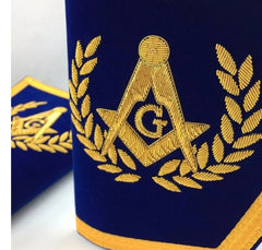 Masonic Gauntlets Cuffs - Embroidered - Blue