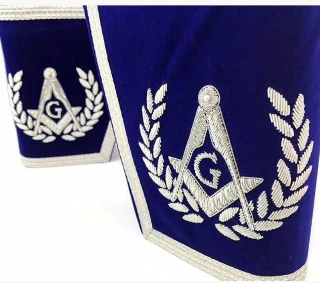 Masonic Gauntlets Cuffs - Embroidered - Blue