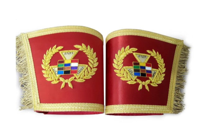 Past Grand High Priest Gauntlet Cuff Set, Royal Arch PGHP Masonic Cuffs