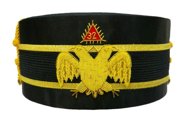 32nd Degree Wings Down Scottish Rite Double-Eagle Cap Bullion Hand Embroidery