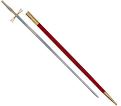 Masonic Sword with Gold Hilt and Red Scabbard 35 3/4" + Free Case