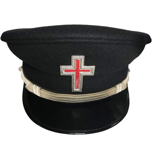 SIR KNIGHT KNIGHTS TEMPLAR COMMANDERY FATIGUE CAP - SILVER