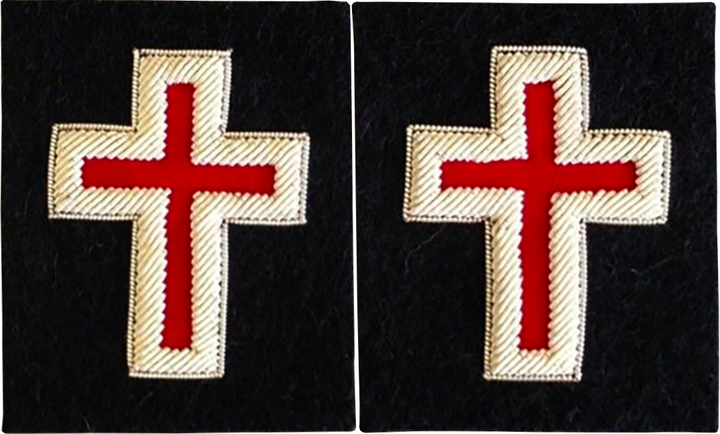 Knights Templar Sleeve Crosses - Bullion Embroidery