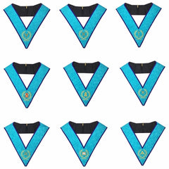 Officers Memphis Misraim French Regulation Officer Collar Set - Machine Embroidery - Set of 9 Collar