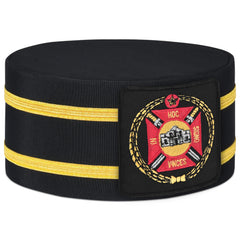 Knights Templar Commandery Crown Cap - Square Black Patch With Double Braid