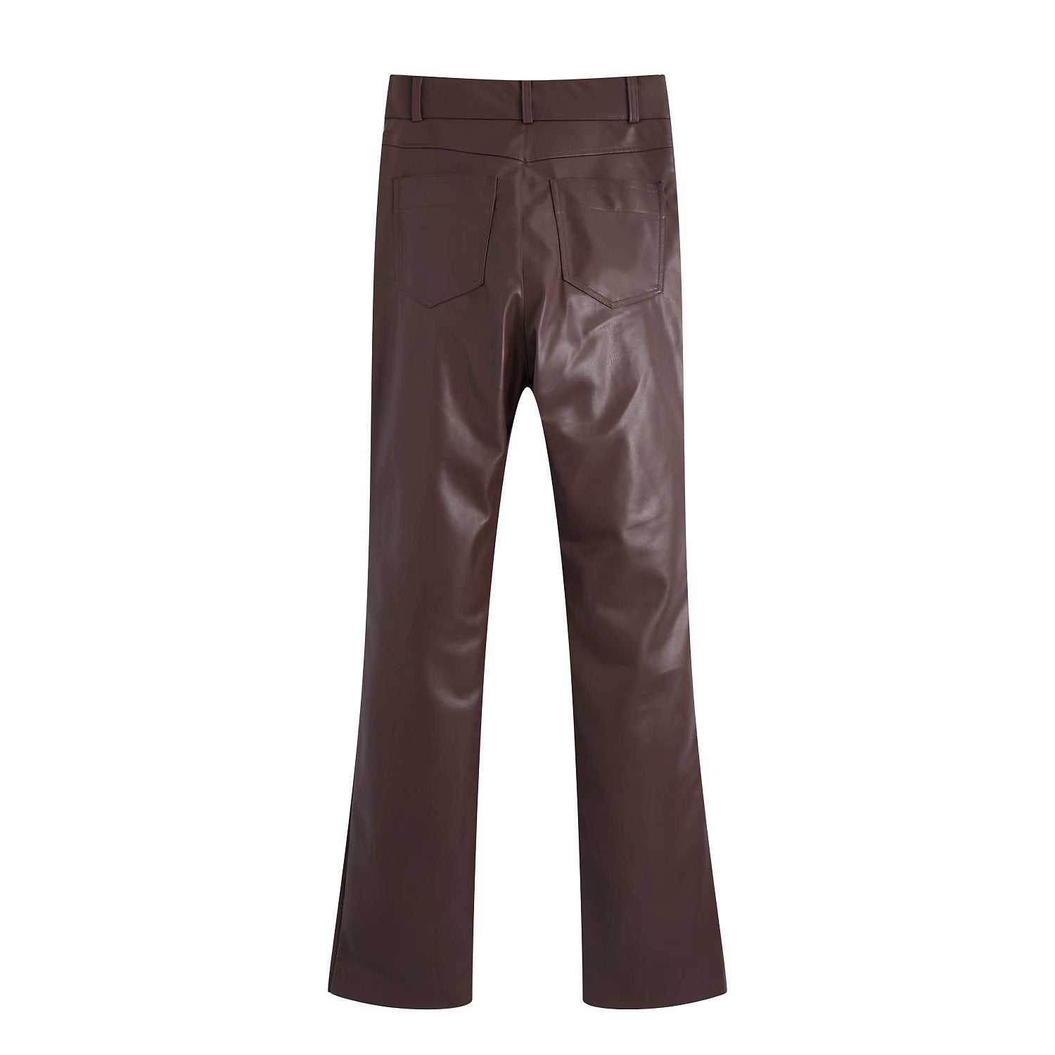 Women's European And American Style PU Leather And Leather Pants Suit