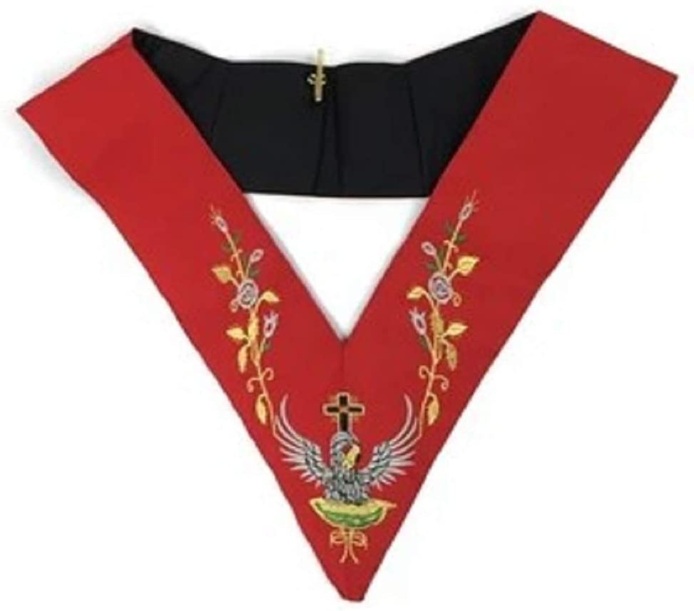 Masonic Rose Croix 18th Degree Apron, Gauntlets and Collar Set