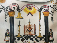 18th Century Inspired Hand-Painted Masonic Lambskin Apron