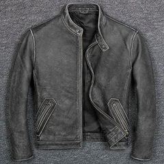 First Layer Cowhide Leather  Jacket, Pure Leather Jacket for Mens