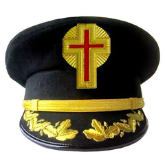 KNIGHTS TEMPLAR COMMANDERY FATIGUE CAP - GOLD METAL EMBROIDERED WITH VINEWORK & RAYS