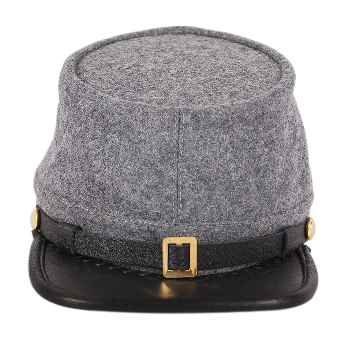 Civil war kepi US Civil War Grey Confederate Plain Leather Peak Kepi