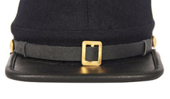 Civil War Union Army Leather Peak Kepi, Complete Navy Blue Kepi Hat