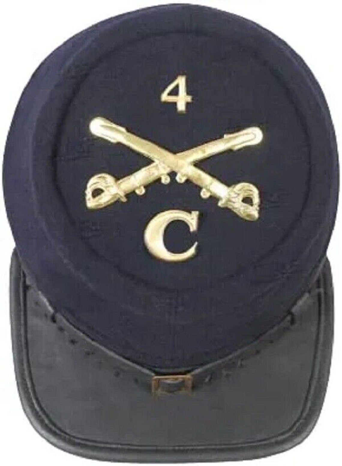 SIMPLE CAVALRY '4' 'C' Us civil war union 4th Massachusetts Cavalry kepi