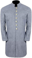 Civil War CS Junior Officer's Single Breast Grey Wool Frock Coat