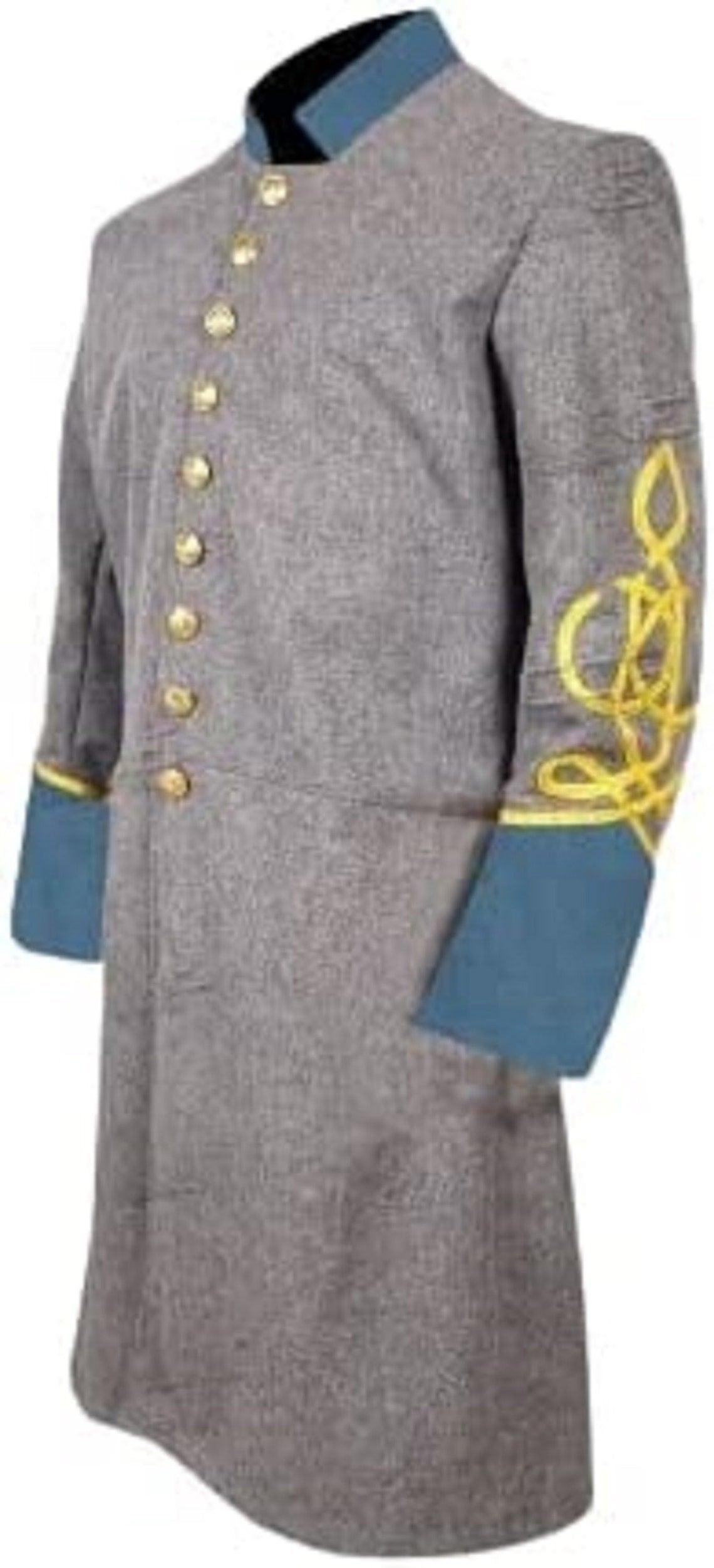 Civil War Confederate Officer's 3 Row Braid Single Breast Infantry Frock Coat -  Civil War Cavalry Officer S Double Breasted Frock Coat