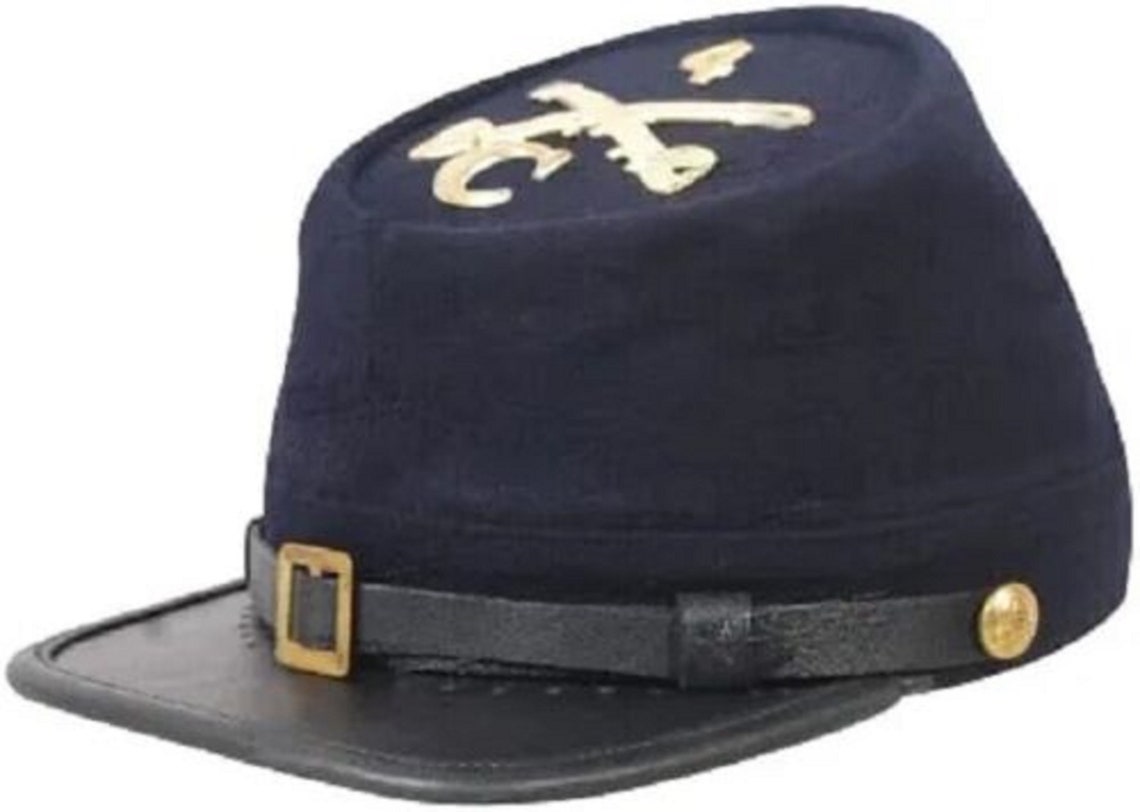 SIMPLE CAVALRY '4' 'C' Us civil war union 4th Massachusetts Cavalry kepi