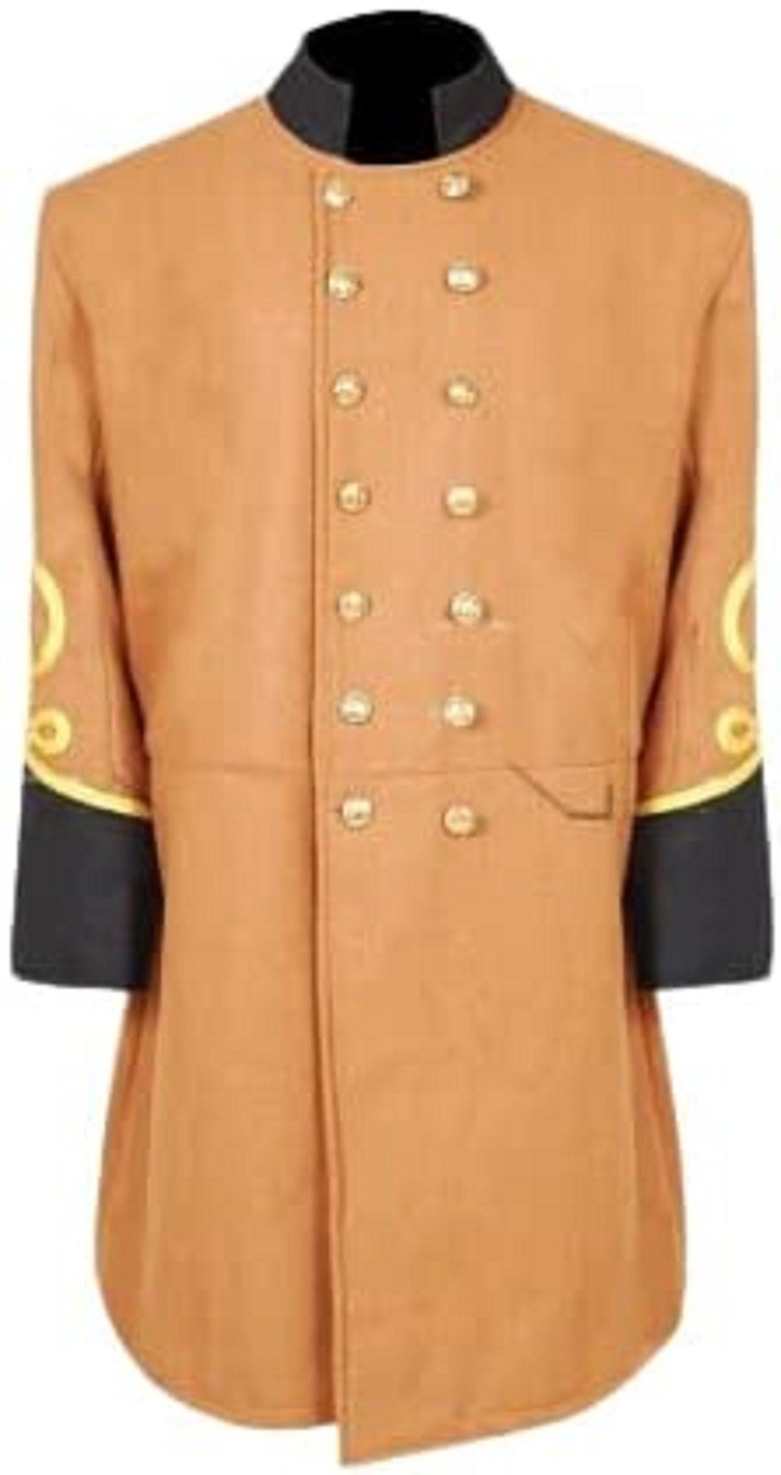 Civil War Confederate General's Butternut Frock Coat with 4 Braids