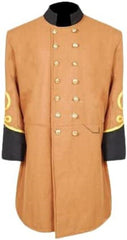 Civil War Confederate General's Butternut Frock Coat with 4 Braids