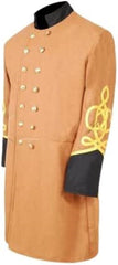 Civil War Confederate General's Butternut Frock Coat with 4 Braids