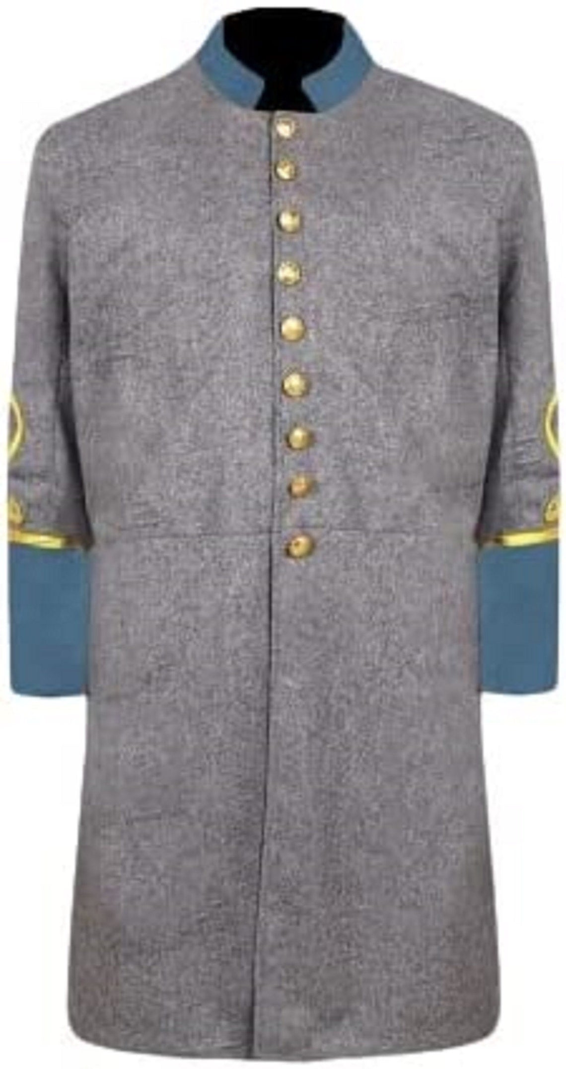 Civil War Confederate Officer's 3 Row Braid Single Breast Infantry Frock Coat -  Civil War Cavalry Officer S Double Breasted Frock Coat