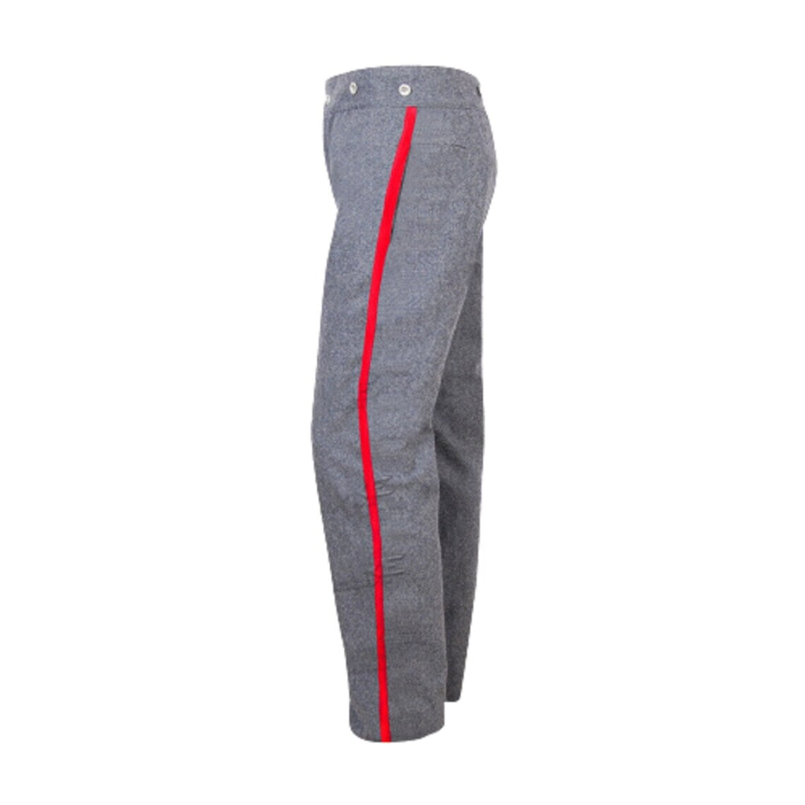 Civil War CS Grey Foot Trouser 0.5 inch Yellow/Red/Sky/Navy/Black Rank Stripe- Civil War Trouser