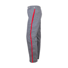 Civil War CS Grey Foot Trouser 0.5 inch Yellow/Red/Sky/Navy/Black Rank Stripe- Civil War Trouser