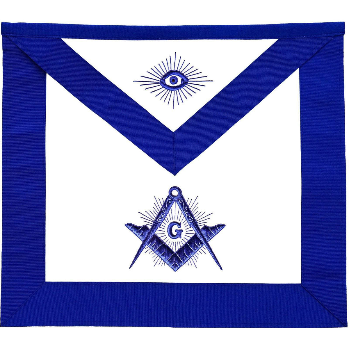 Master Mason Blue Lodge Apron - Royal Blue Radiant Square & Compass G