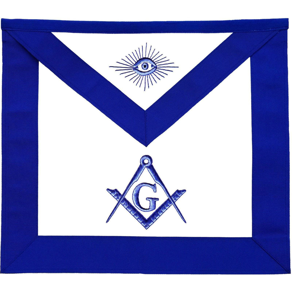 Master Mason Blue Lodge Apron - Square & Compass G Royal Blue