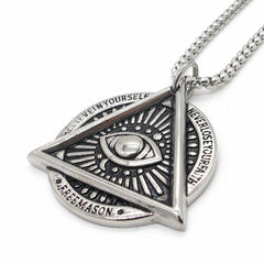 Premium Quality All-Seeing Eye Pendant Necklace with Masonic Symbolism for Men-Blue Lodge Necklaces & Pendants-Masonic Pendants-Freemason necklace