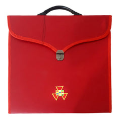 Past High Priest Chapter Apron Case - Red Leather MM, WM, Provincial