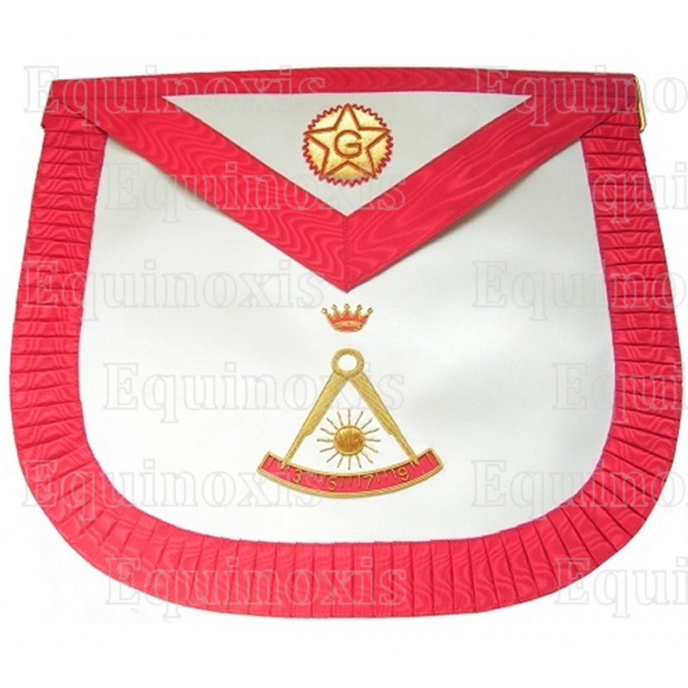 Satin Masonic apron – French Chapter – 2nd Order – Compass – Rounded corners