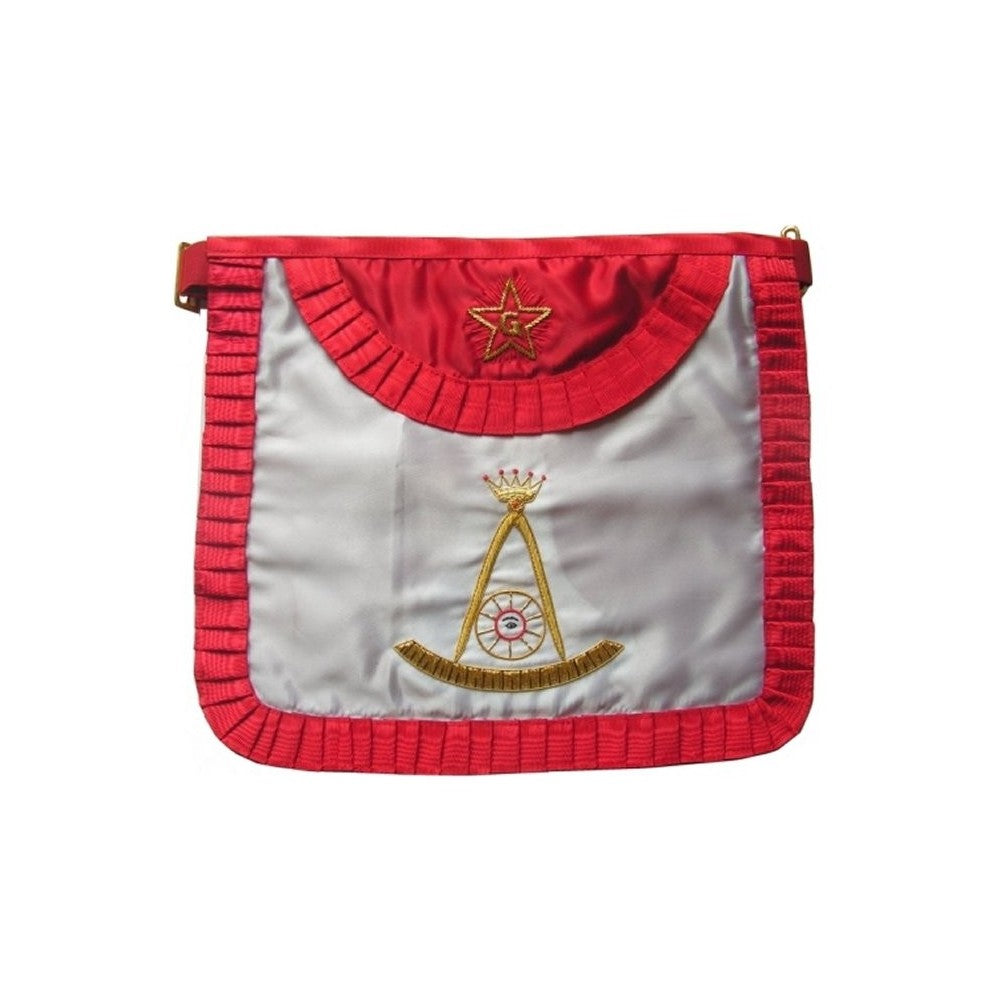 Satin Masonic apron – French Chapter – 2nd Order – Rounded angles